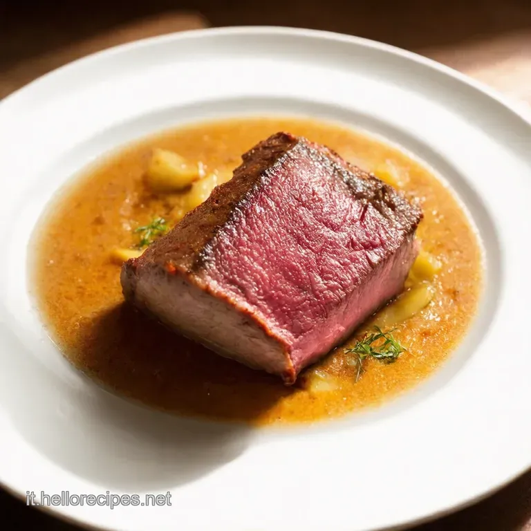 Filetto di Vitello Mele e Radicchio con Salsa al Balsamico e Noci