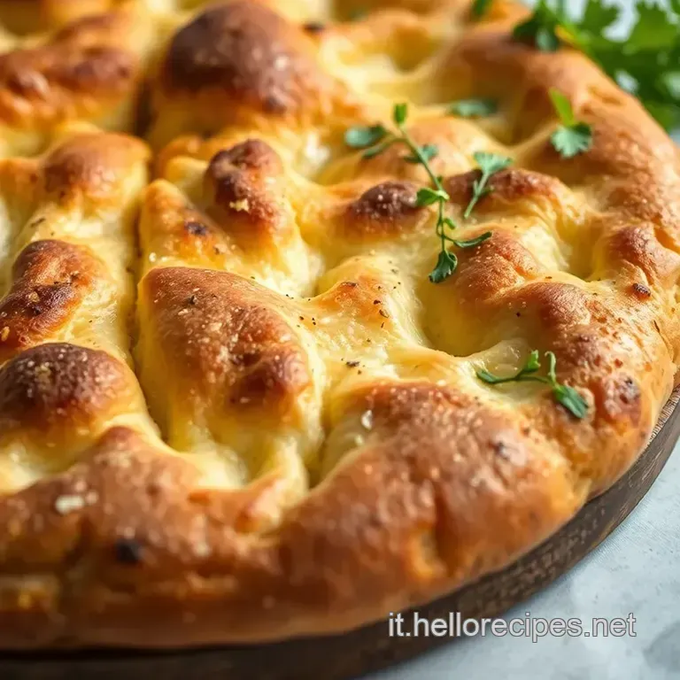 Focaccia Barese Con Pomodorini E Olive presentation