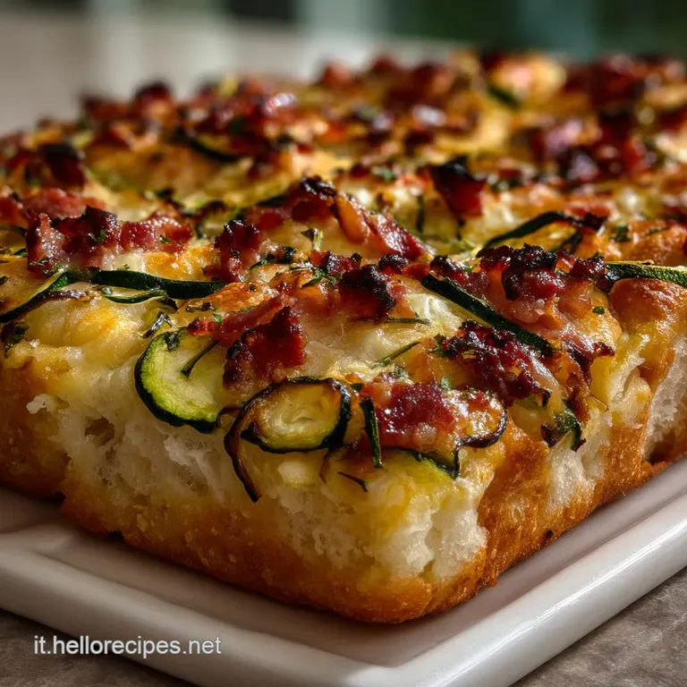 Focaccia in Padella con Zucchine e Pancetta