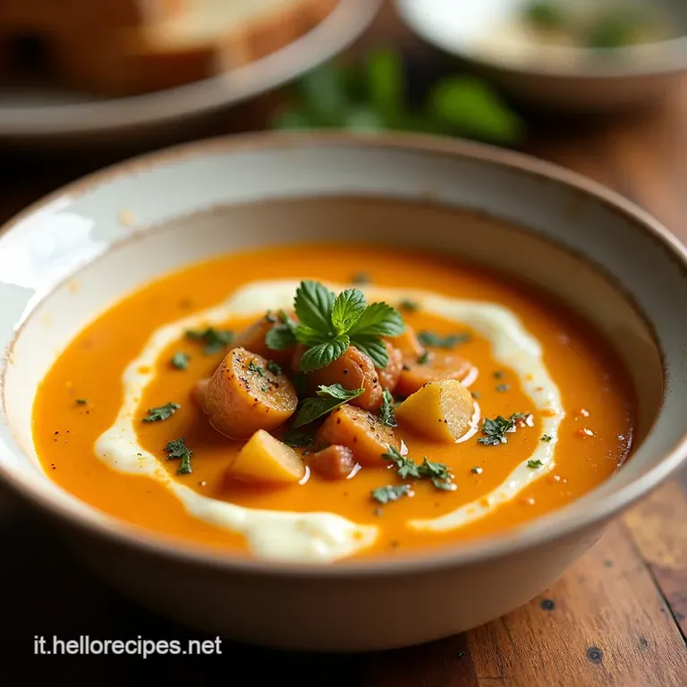 Il Brodo Di Nonna Rivisitato Zuppa Di Croste Di Formaggio Orzo E Verdure Dellorto presentation