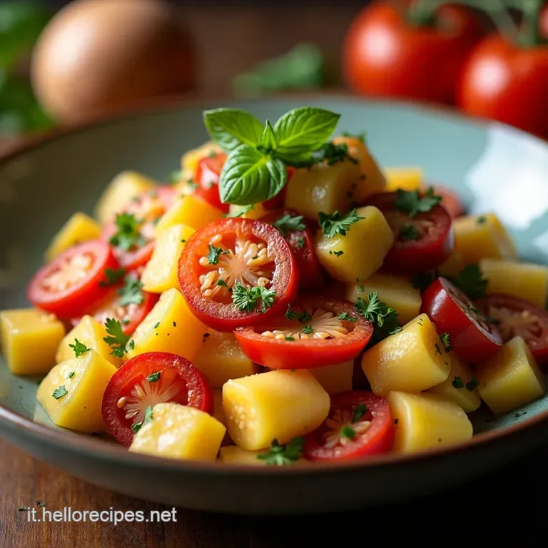 Insalata Di Farro Con Pesto Pomodorini E Mozzarella presentation