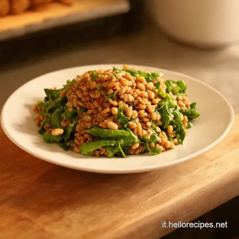 Insalata Di Farro Con Tonno Fresco E Pesto Di Rucola presentation