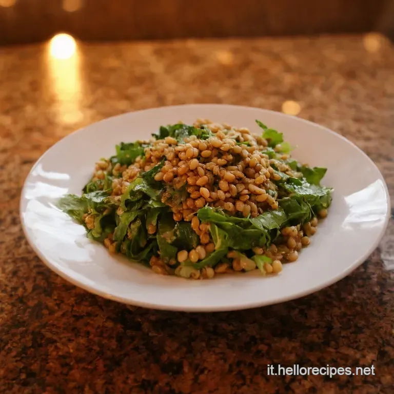 Insalata Di Farro Con Verdure Pesto E Burrata presentation