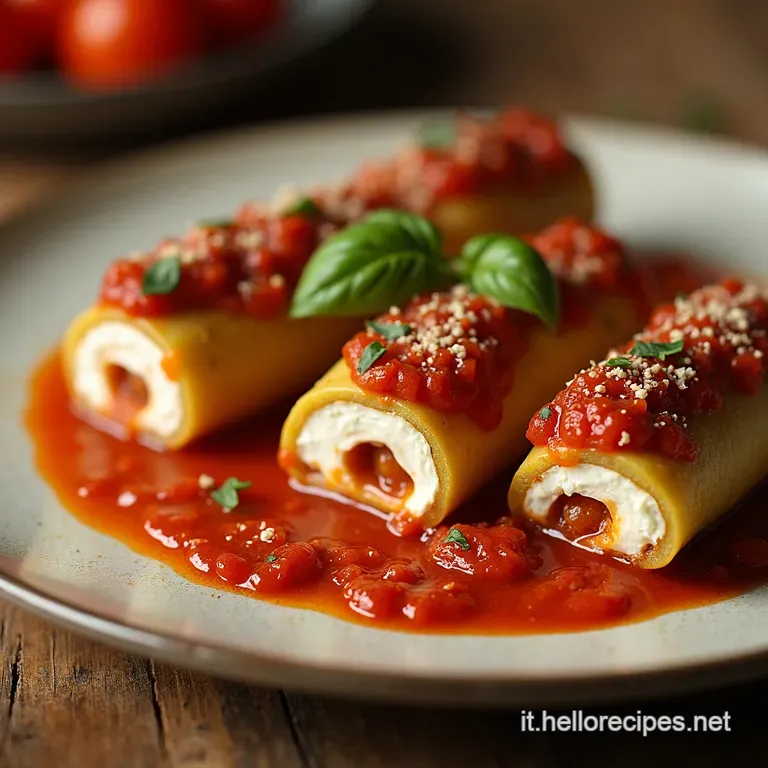 Involtini Di Melanzane Classici Un Cuore Morbido Al Rag&ugrave; E Ricotta Affogato Nel Pomodoro Fresco presentation