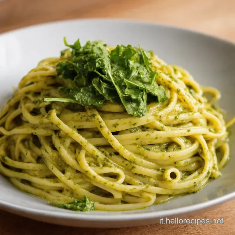Linguine Con Pesto Di Rucola E Stracciatella presentation