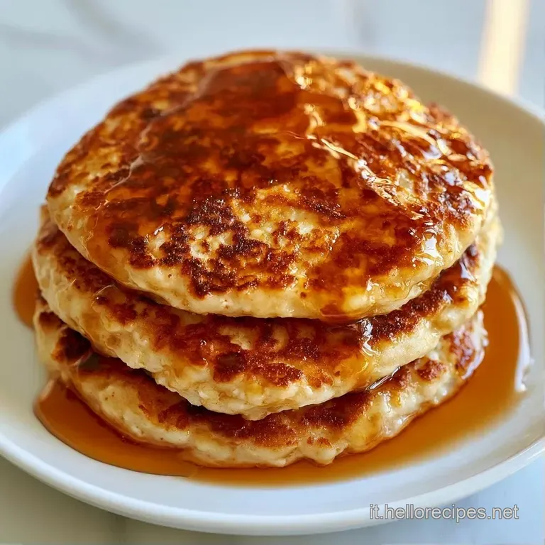 Composizione raffinata con pancake soffici, fette di banana gialla e un rametto di menta verde brillante a lato.