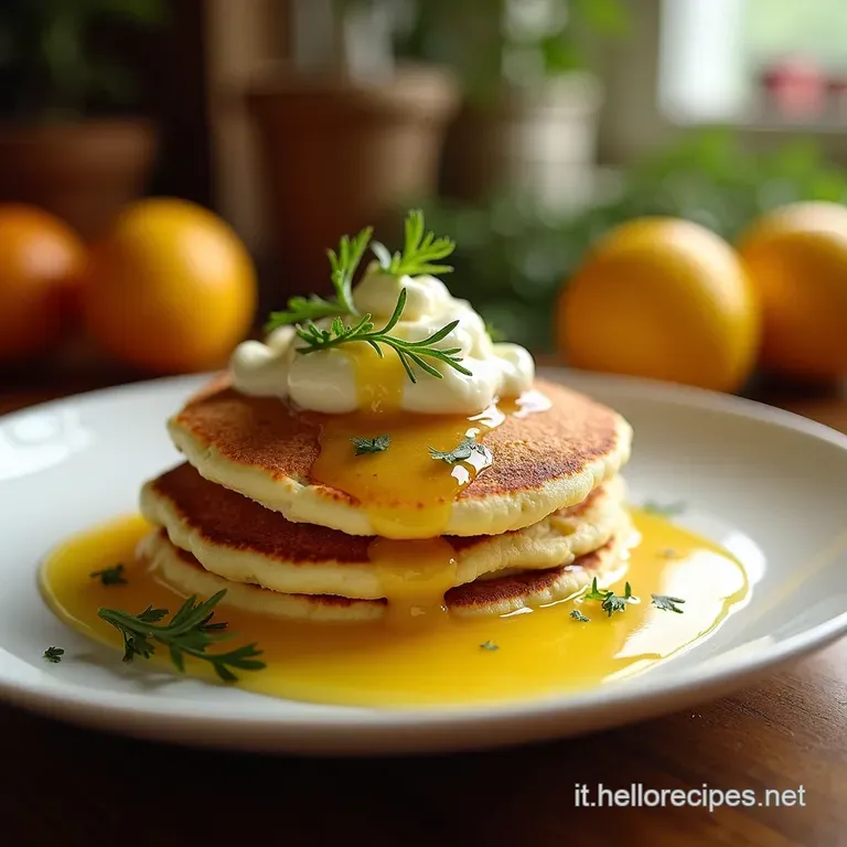Pancakes Soffici Al Limone E Ricotta presentation