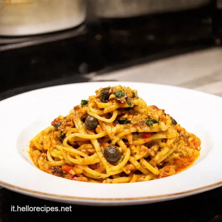 Pasta Alla Puttanesca Express presentation