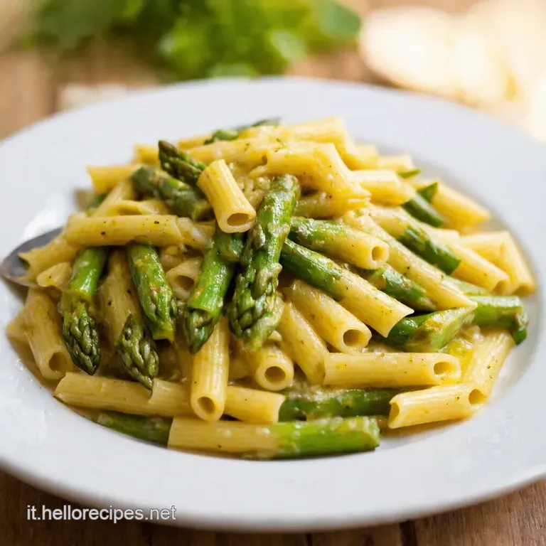 Pasta Asparagi presentation