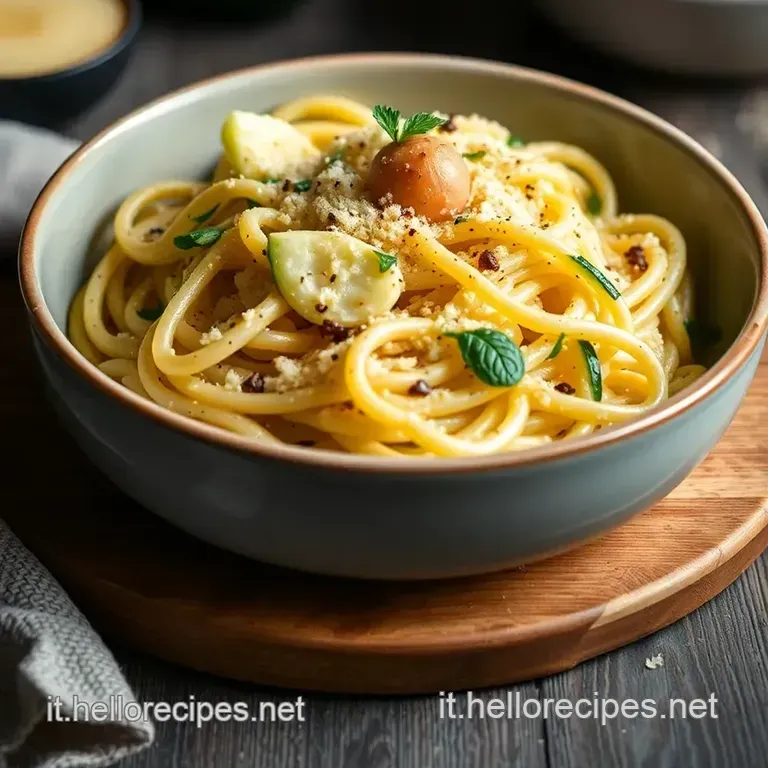 Pasta Con Zucchine Cremosa Al Limone presentation