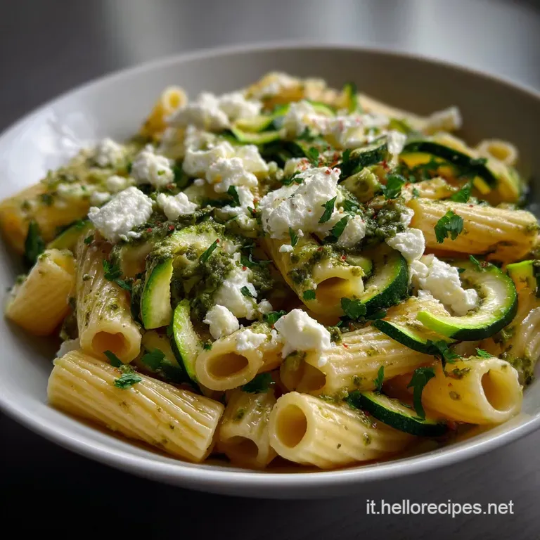Pasta Con Pesto Di Zucchine Ricotta: Fresca E Veloce presentation
