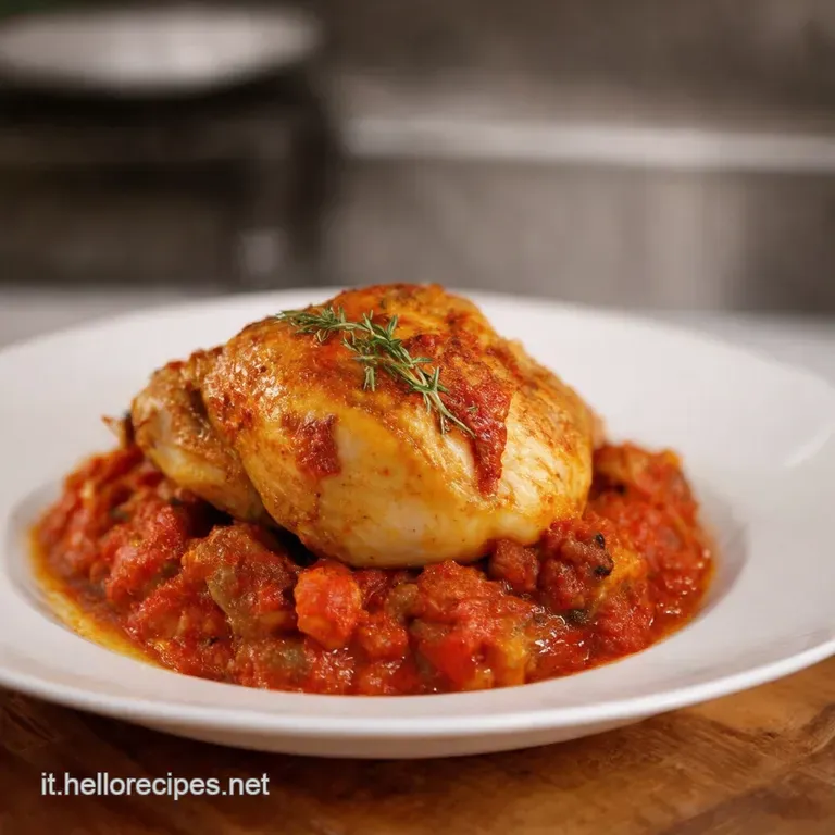 Pollo Alla Cacciatora Hunters Style Chicken presentation