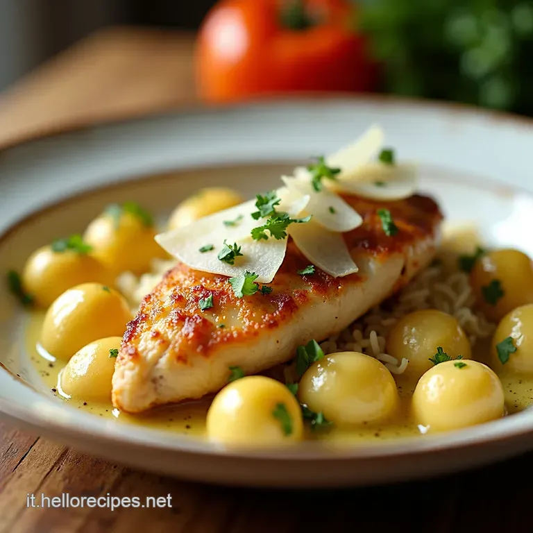 Petto Di Pollo Sovrano Bocconcini Cremosi Al Timo E Limone Con Tocco Di Parmigiano presentation