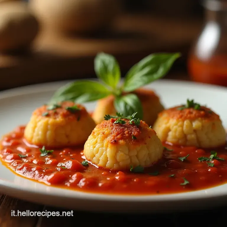 Polpette Di Pesce Mediterranee Croccanti Fuori Morbide Dentro Con Sugo Leggero Al Pomodoro presentation