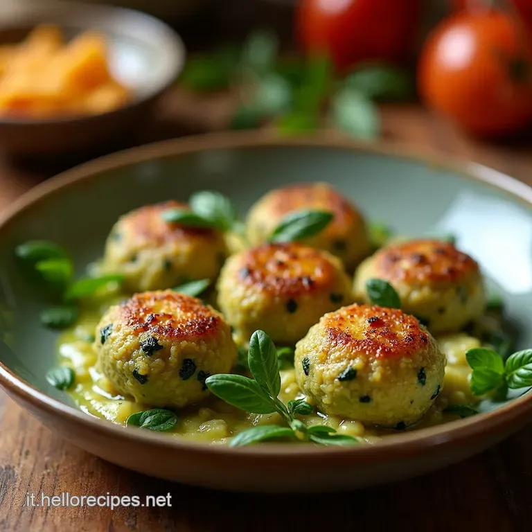 Polpette Di Zucchine Verdi Furbette Croccanti Fuori Morbide Dentro Cotte Al Forno presentation