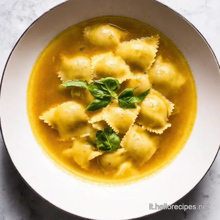 Ravioli di Capra in Brodo di Baccelli