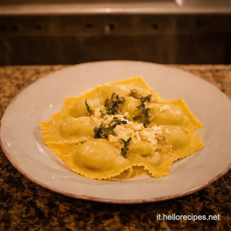 Ravioli Di Spinaci E Ricotta Al Burro E Salvia Croccante presentation