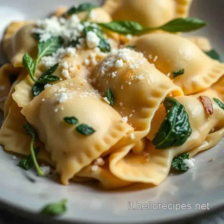 Ravioli Ricotta E Spinaci presentation