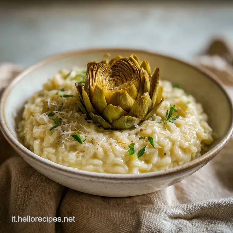 Elegant plate of creamy risotto, topped with vibrant green herbs and shaved parmesan, inviting and sophisticated.
