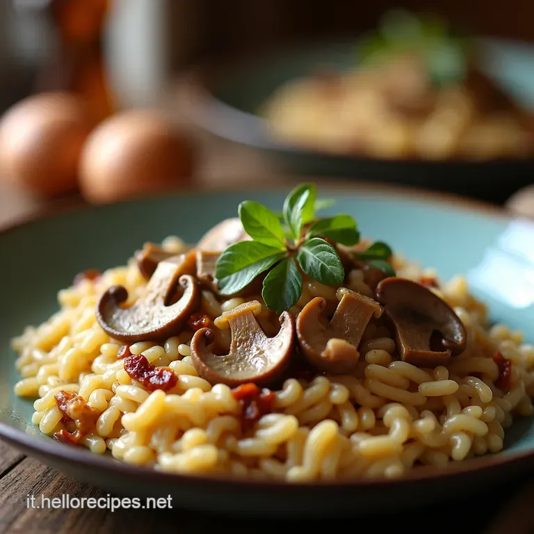 Risotto Ai Funghi Espresso Al Microonde presentation