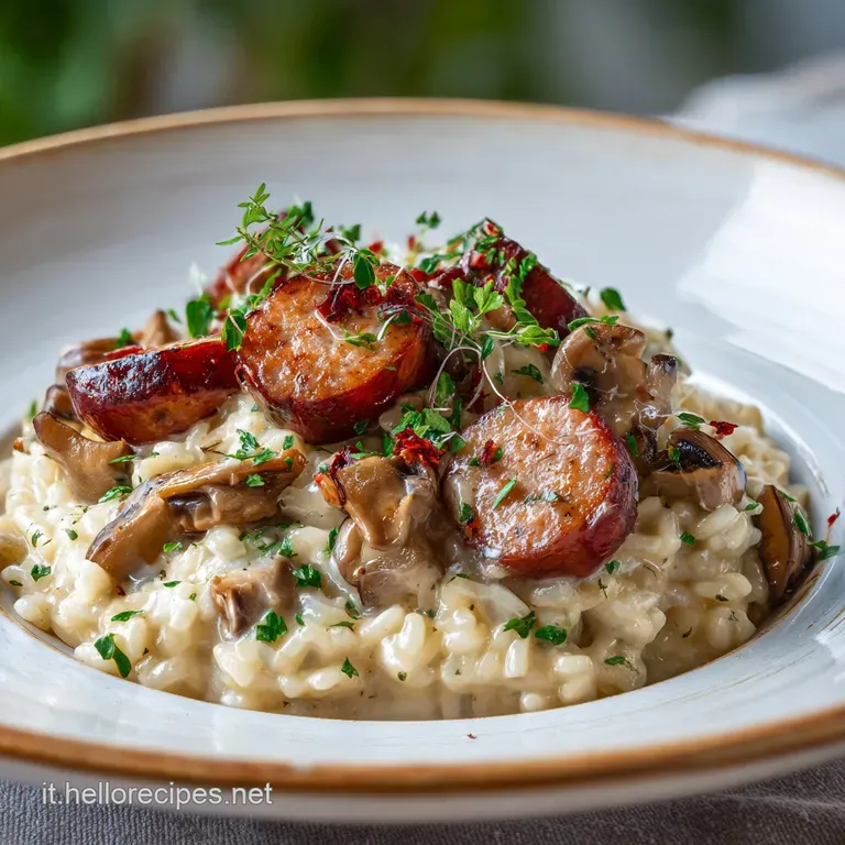 Risotto Salsiccia e Funghi Cremoso