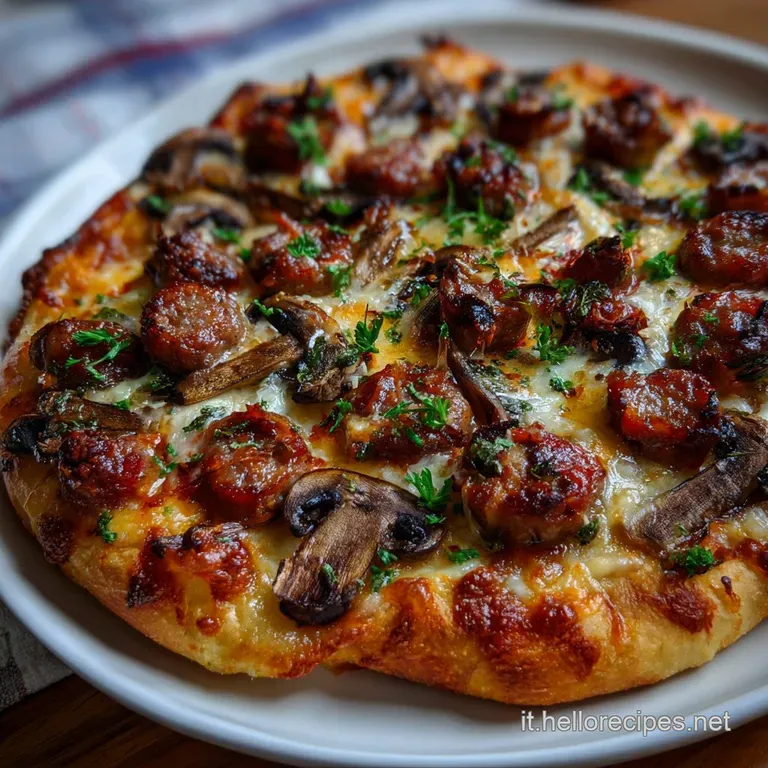 Pizza Rustica Salsiccia e Funghi Fatto in casa