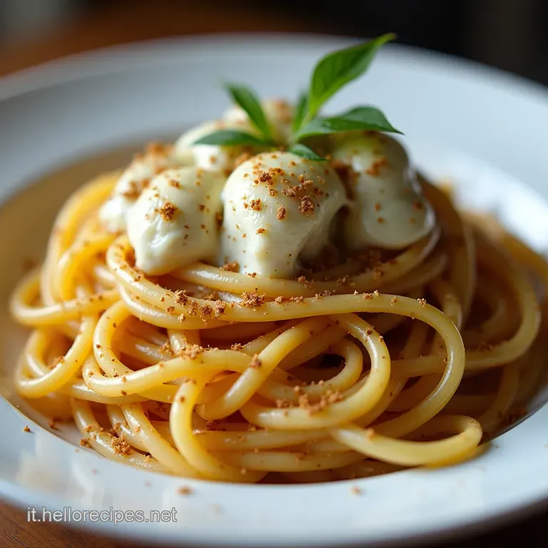Spaghetti Dolce Tentazione Lincontro Perfetto tra Speck Croccante Stracciatella Cremosa e Pistacchio Tostato