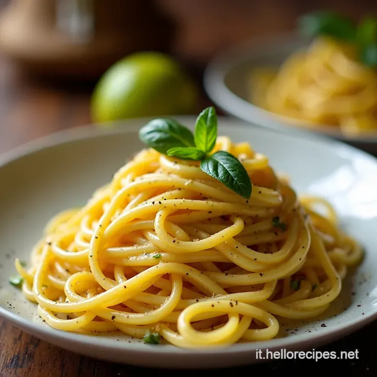Spaghettietto Vibrante Lincontro Fresco Tra Limone Basilico E Croccantezza Salmastra presentation