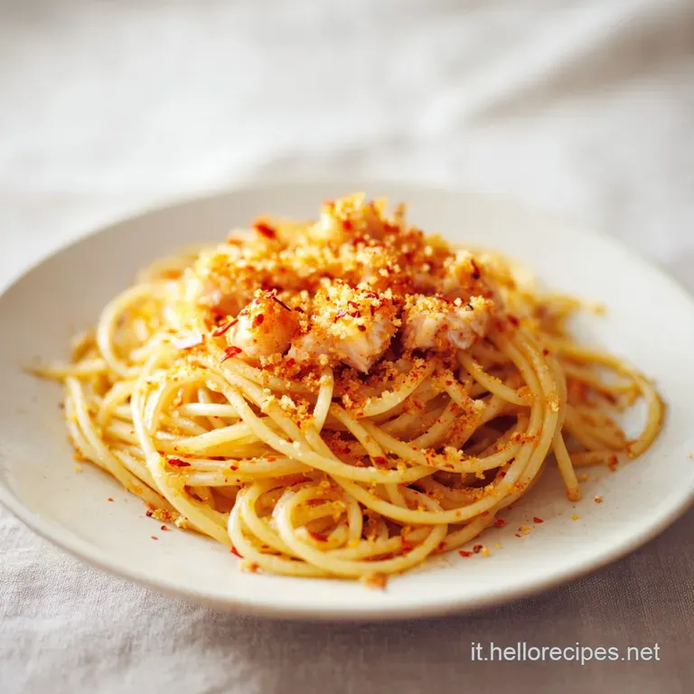 Spaghettoni con Spada e Briciole Tostate