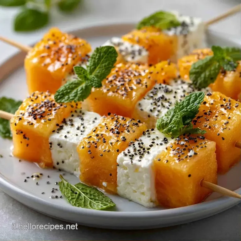 Spiedini disposti a raggiera su un piatto bianco, con gocce di olio lucido che esaltano il contrasto tra arancio e bianco.
