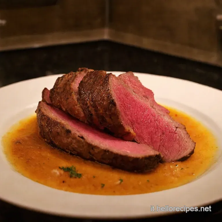 Tagliata Di Manzo in Crosta Di Capperi E Maionese Alla Senape Antica presentation