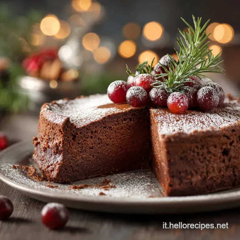 Torta Di Natale Senza Farina: La Fondente Al Cioccolato E Mandorle presentation