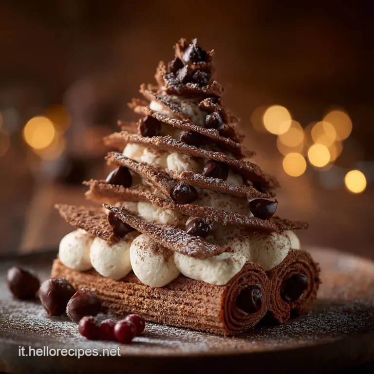 Torta Tronco Albero Di Natale: Il Rotolo Soffice Cioccolato E Nocciola presentation