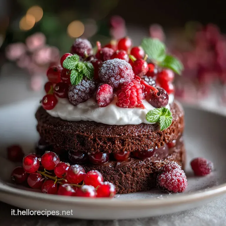 Elegant slice of gingerbread torte showcasing moist cake, luscious cream, and a delicate gingerbread star dusted with powd...