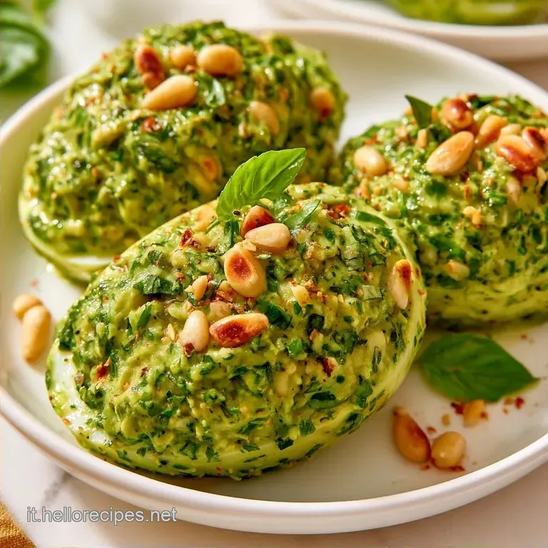 Uova Ripiene Al Pesto con Ricotta e Pinoli
